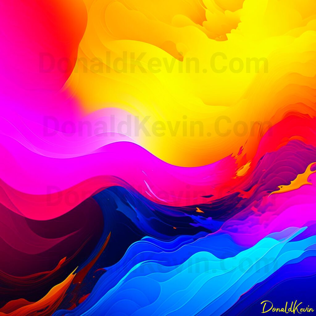 Waves Of Color In Blues, Reds, pinks and yellows